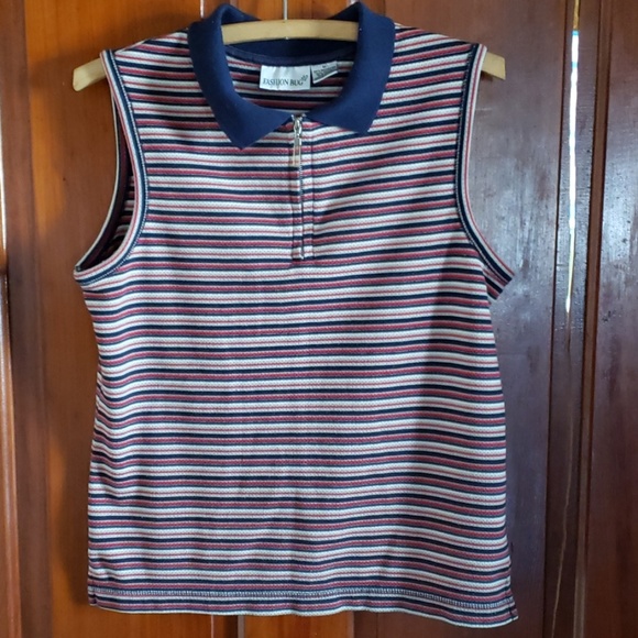 Vintage Y2k Preppy Sleeveless Polo Shirt - Picture 1 of 4
